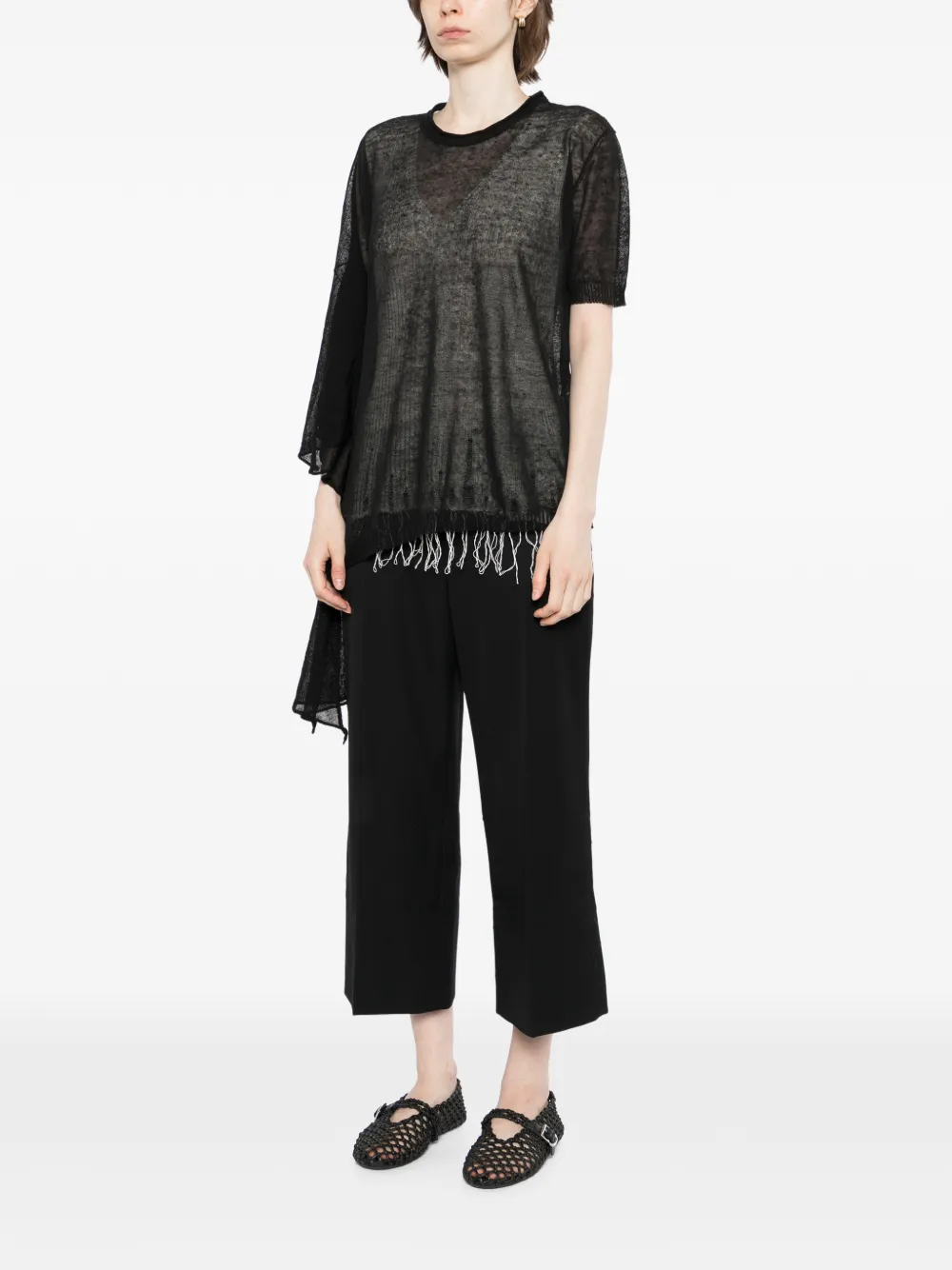 Uma Wang Asymmetrische top Zwart