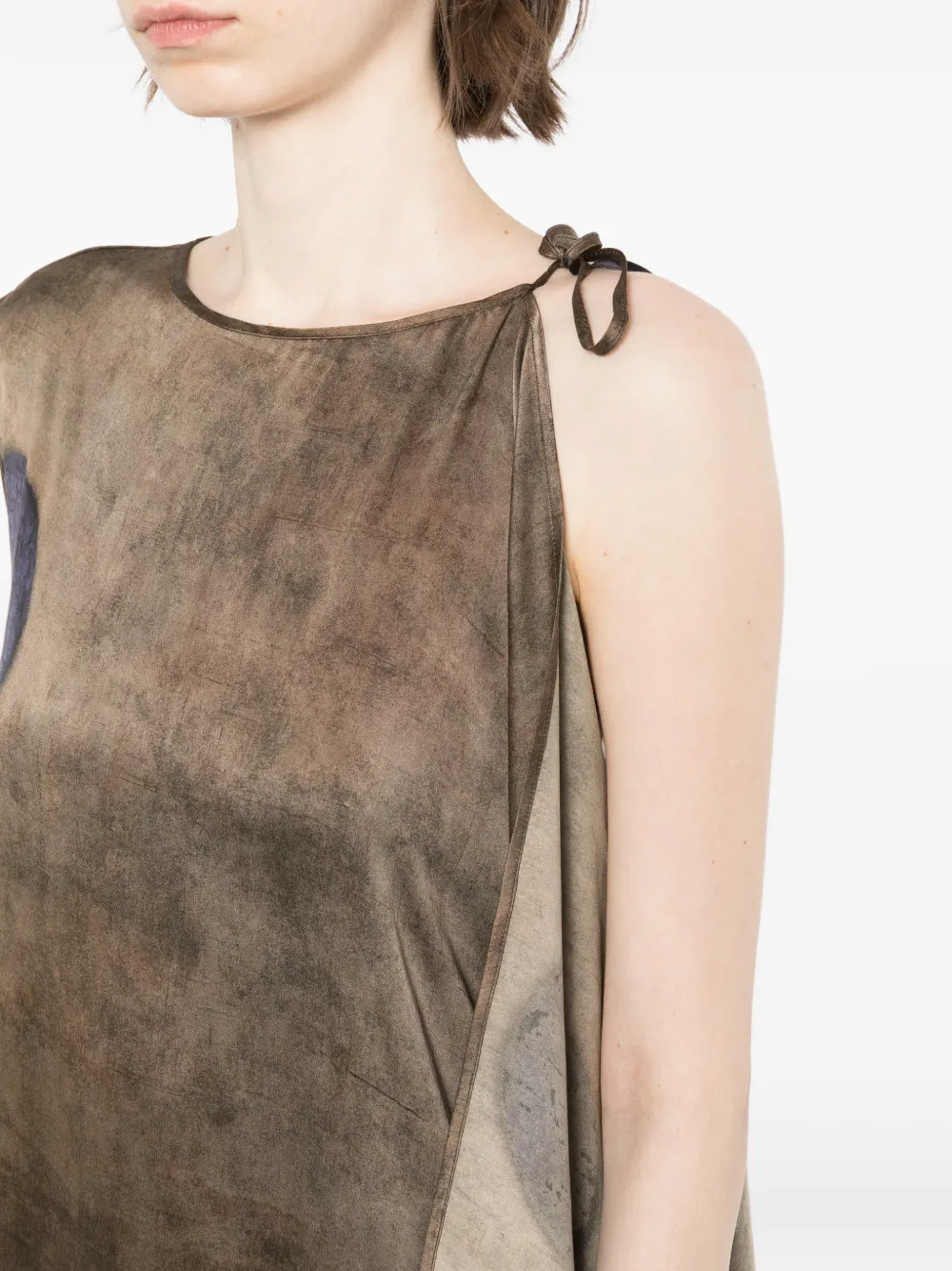 Uma Wang Avery asymmetrische jurk Bruin