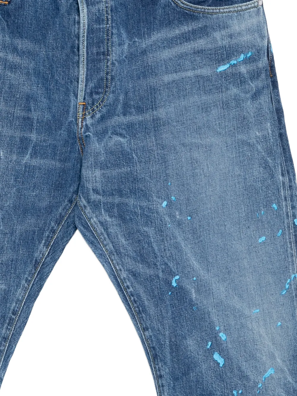visvim Whisker jeans met verfspatten Blauw