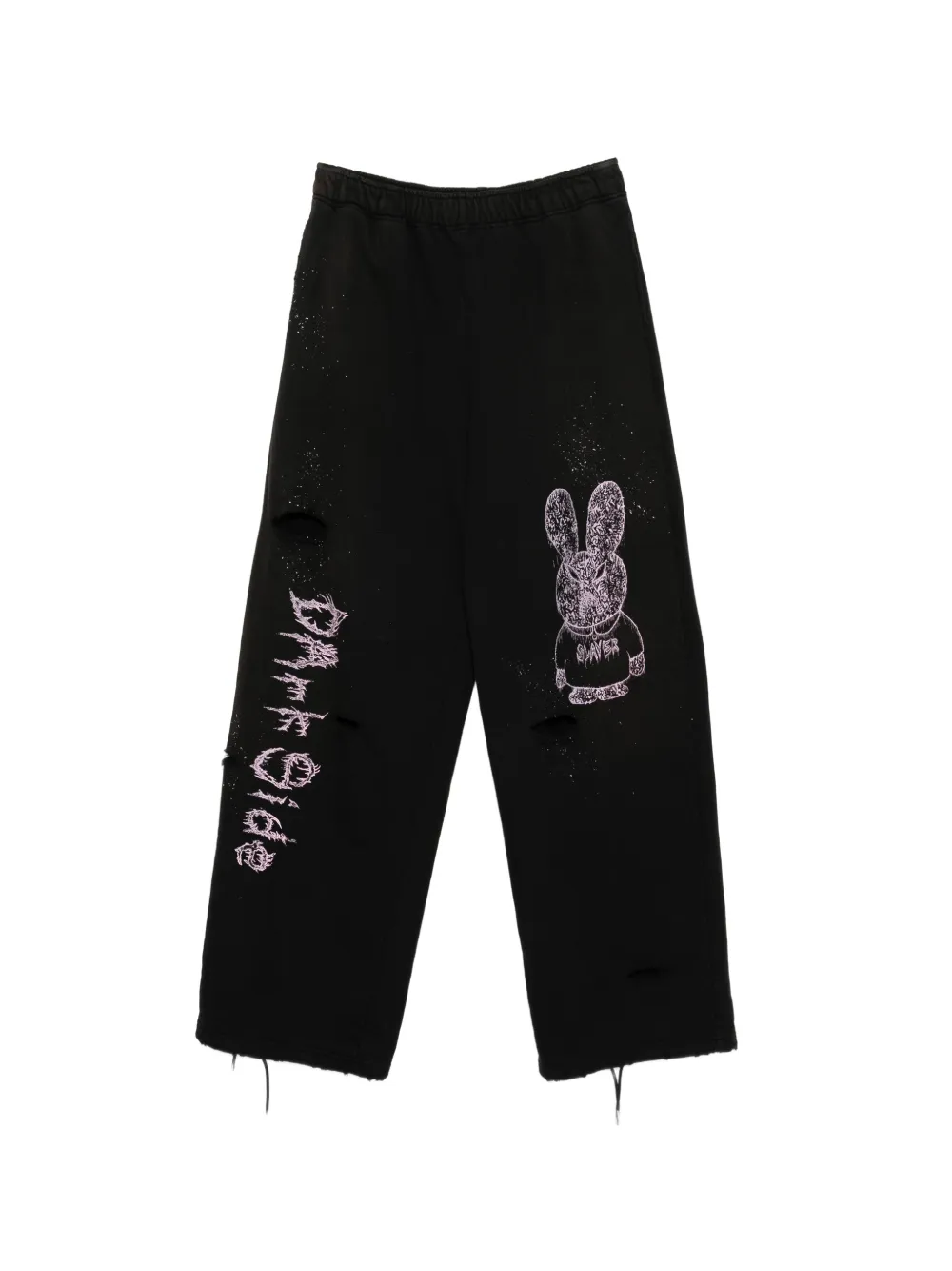 Kidill graphic-print distressed track pants - Nero