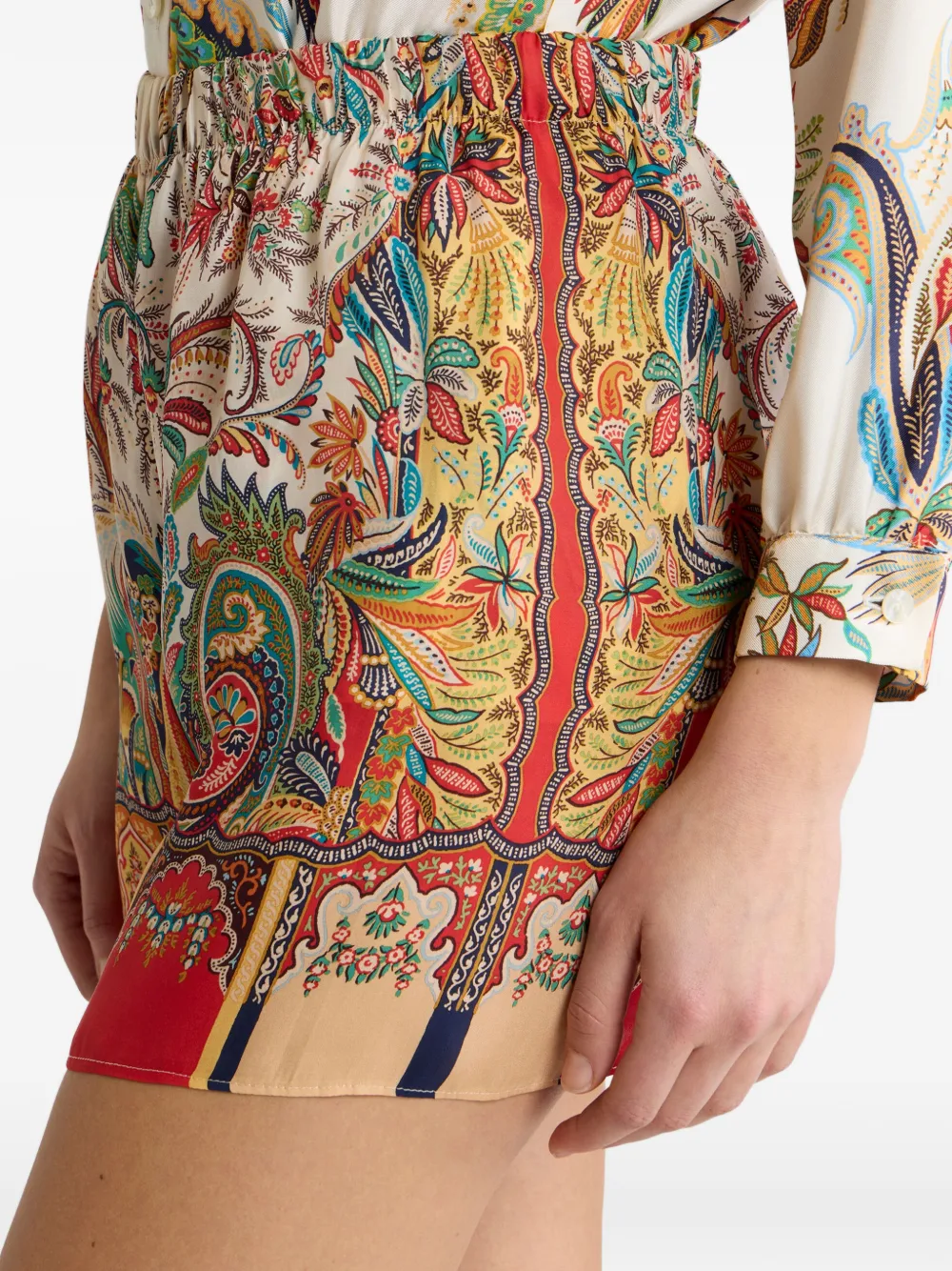 ETRO Peau D'Ange zijden mini-shorts Beige