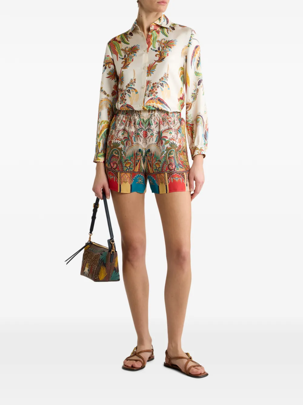 ETRO Peau D'Ange zijden mini-shorts Beige