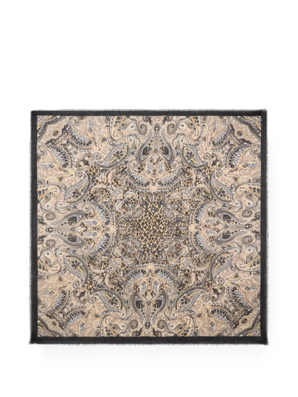 ETRO paisley leopard-print shawl - Neutrals