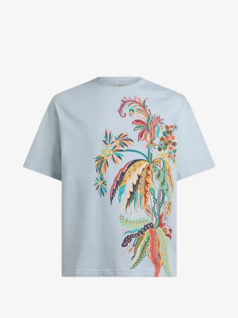 ETRO palm-tree-embroidery T-shirt