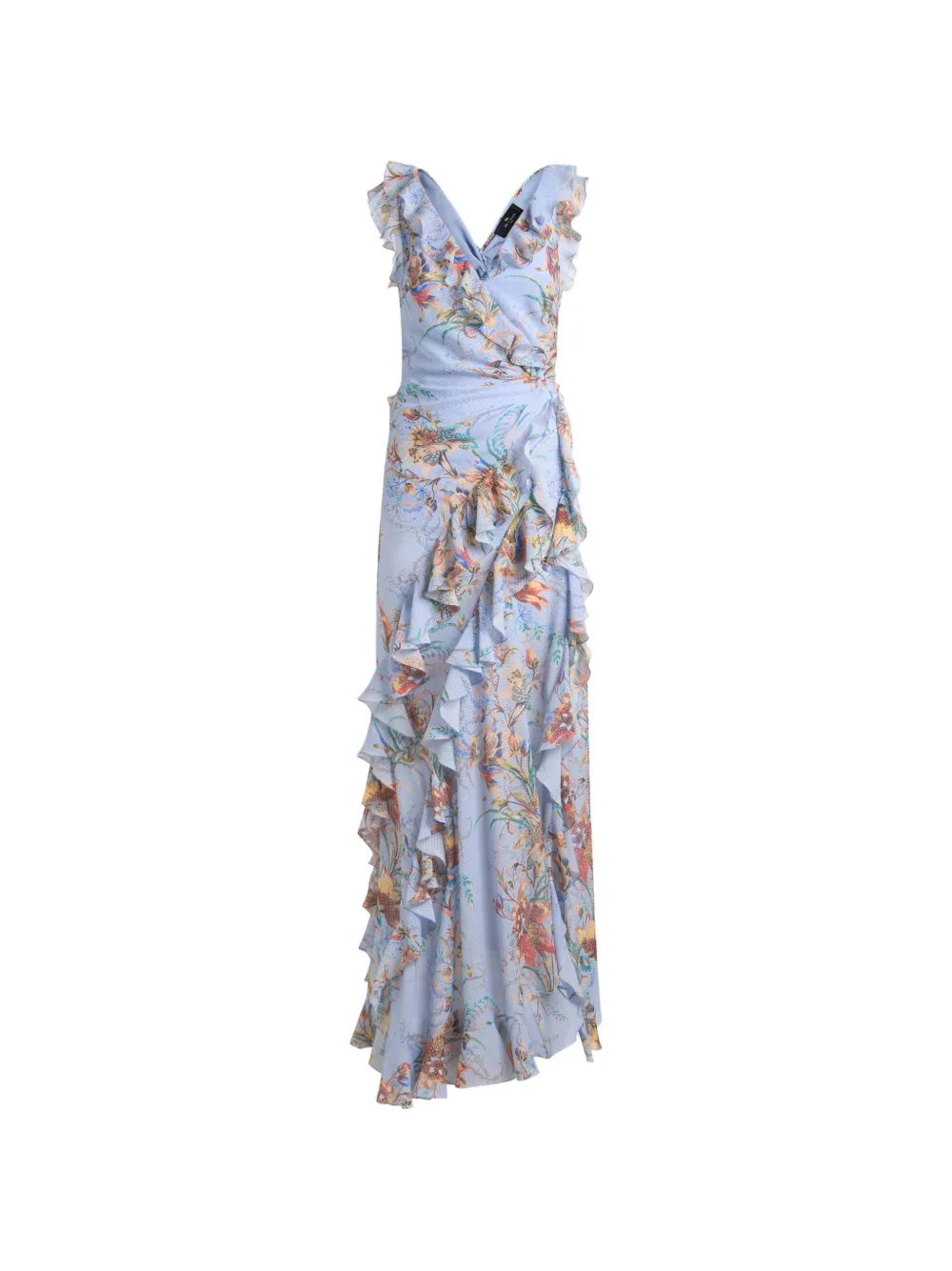 ETRO ruffled cut-out maxi dress - Blu