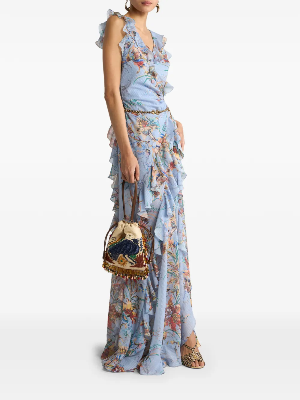 ETRO Uitgesneden maxi-jurk Blauw