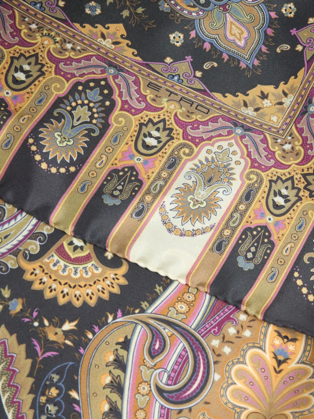 ETRO Zijden sjaal met paisley-patroon Zwart