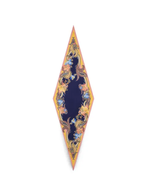 ETRO diamond-shaped silk scarf with Paisley and flower-motif