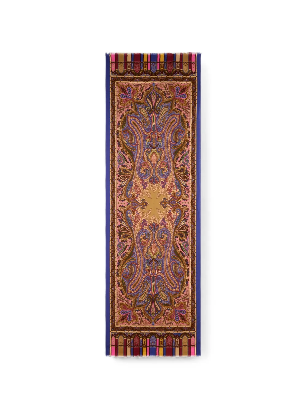 ETRO Sciarpa in cashmere, seta e lana con motivo paisley - Blu