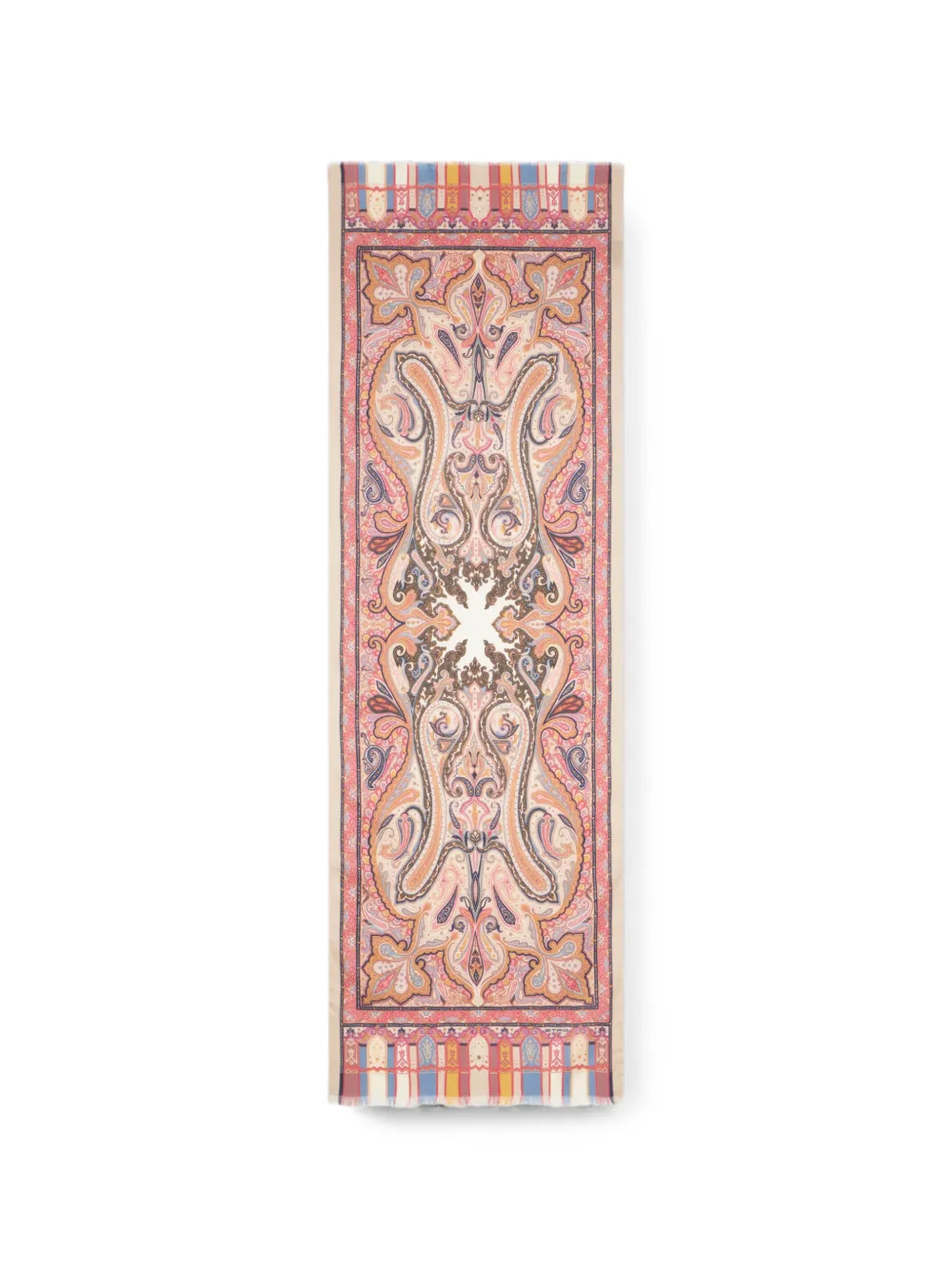 ETRO cashmere, silk and wool scarf with Paisley motif - Toni neutri