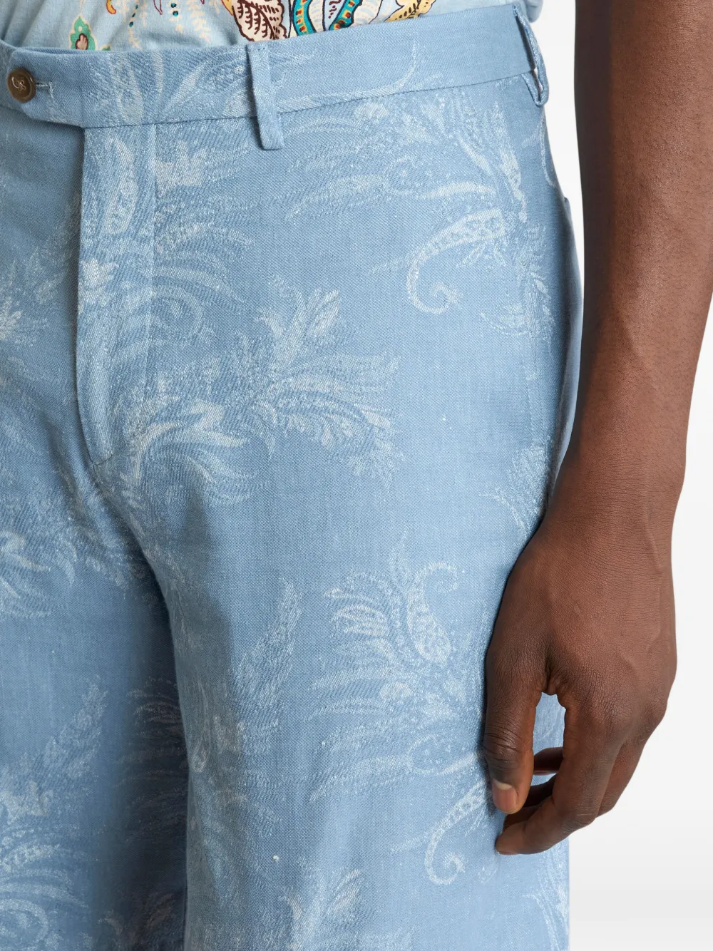 ETRO Spijkershorts met jacquard-patroon Blauw