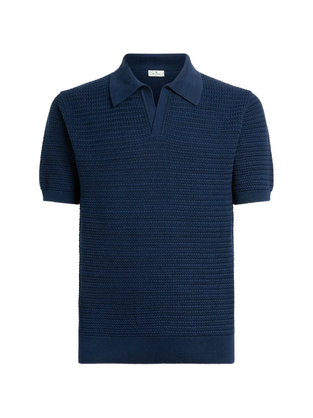 ETRO V-neck short-sleeved knitted sweater - Blu