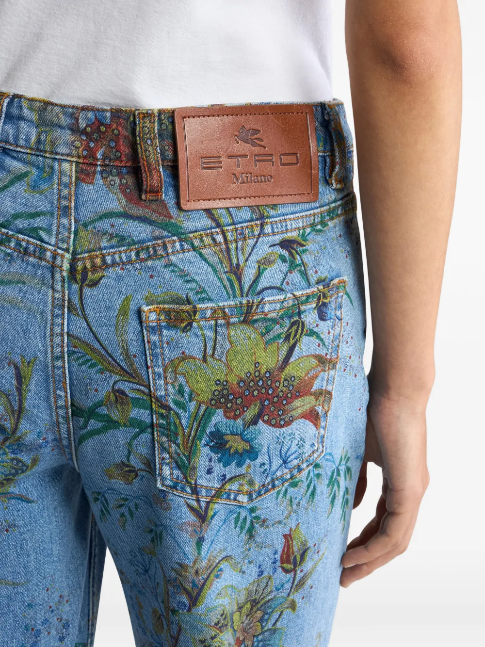 ETRO Flared jeans met bloemenpatroon Blauw