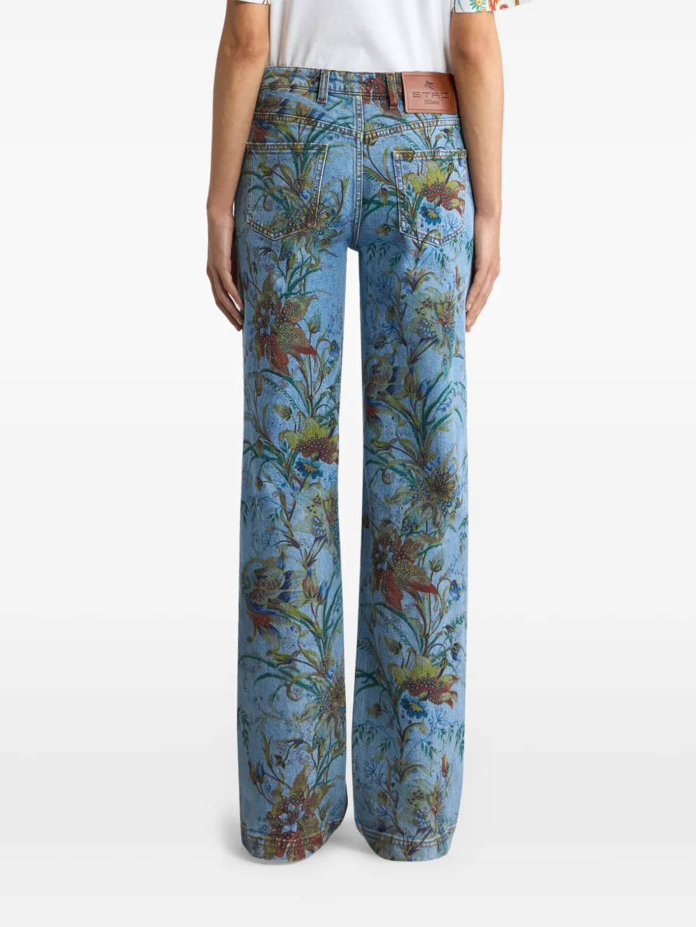 ETRO Flared jeans met bloemenpatroon Blauw