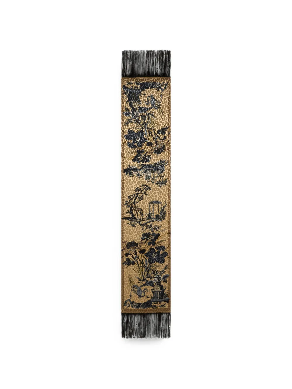 ETRO silk-blend velvet scarf with leopard motif - Toni neutri