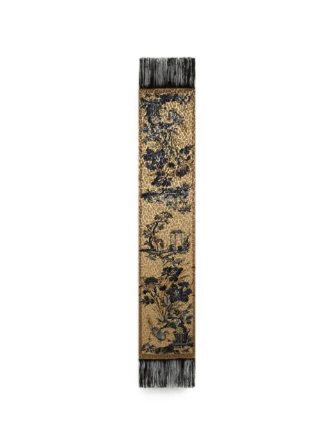 ETRO silk-blend velvet scarf with leopard motif 