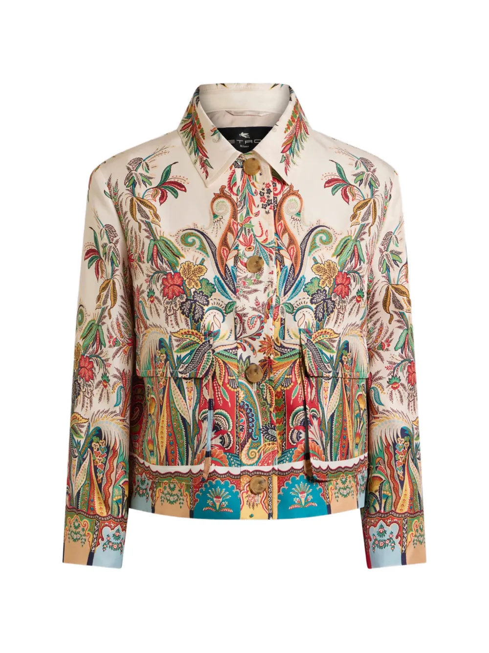 ETRO paisley-print cropped jacket - Neutrals