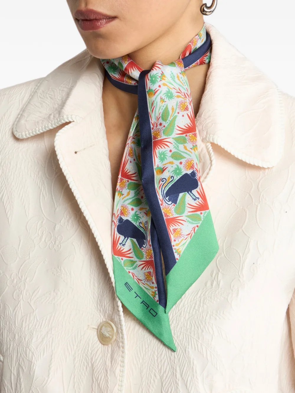 ETRO x Tabby Booth zijden sjaal met paisley-print Wit