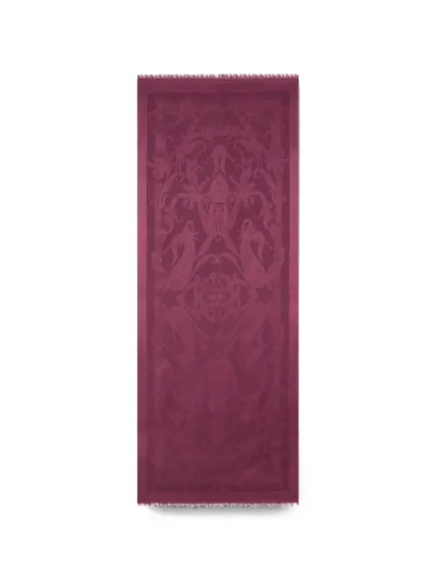 ETRO silk and wool jacquard scarf with leafy Paisley motif
