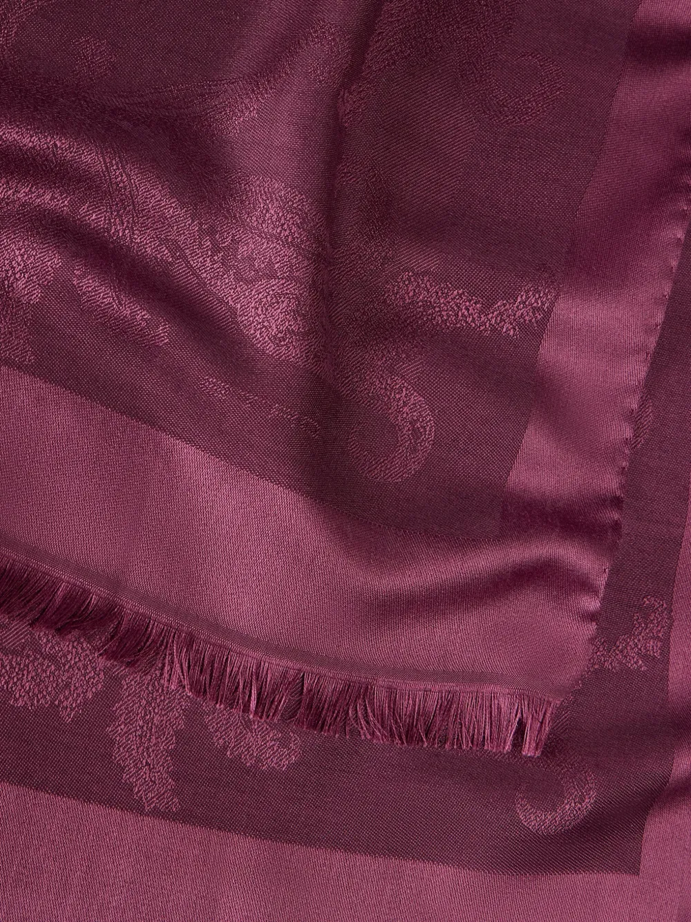 ETRO Zijden en wollen sjaal met paisley-patroon en jacquard Paars