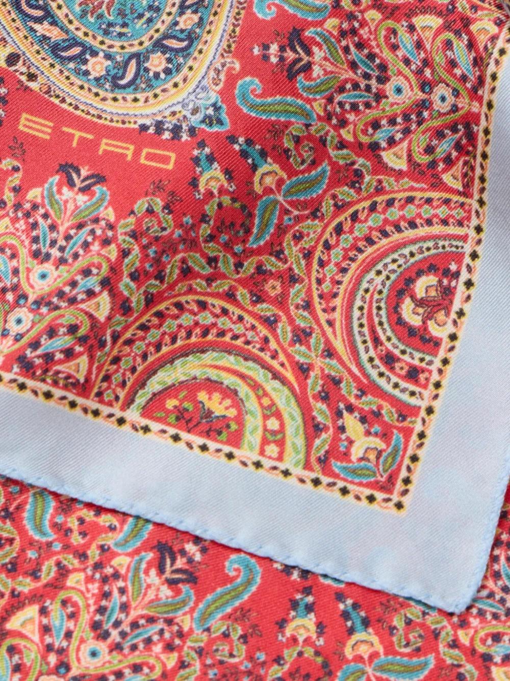 ETRO Zijden pochet met paisley-print Rood