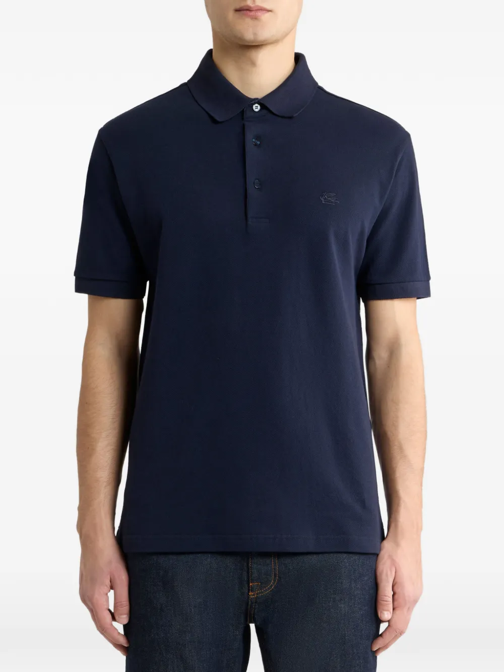 ETRO Poloshirt met geborduurd logo Blauw