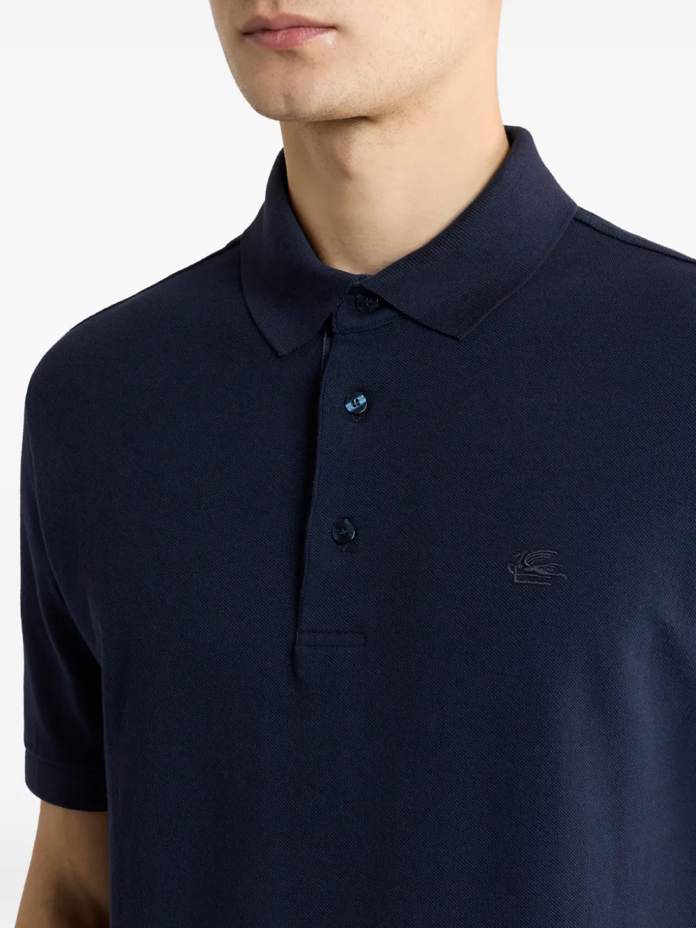 ETRO Poloshirt met geborduurd logo Blauw