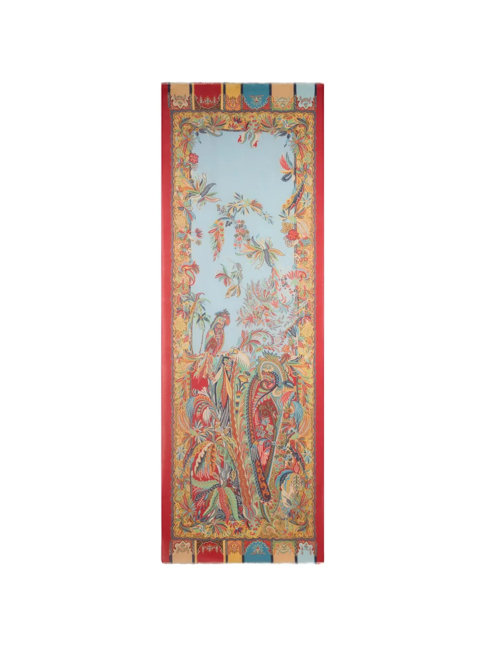 ETRO parrot-print paisley scarf - Blue