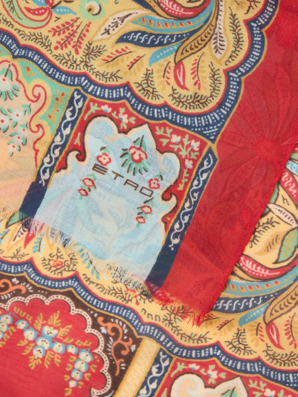 ETRO Sjaal met paisley-print en papegaai print Blauw
