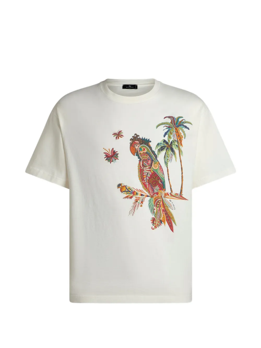 ETRO parrot-print pique T-shirt - Toni neutri