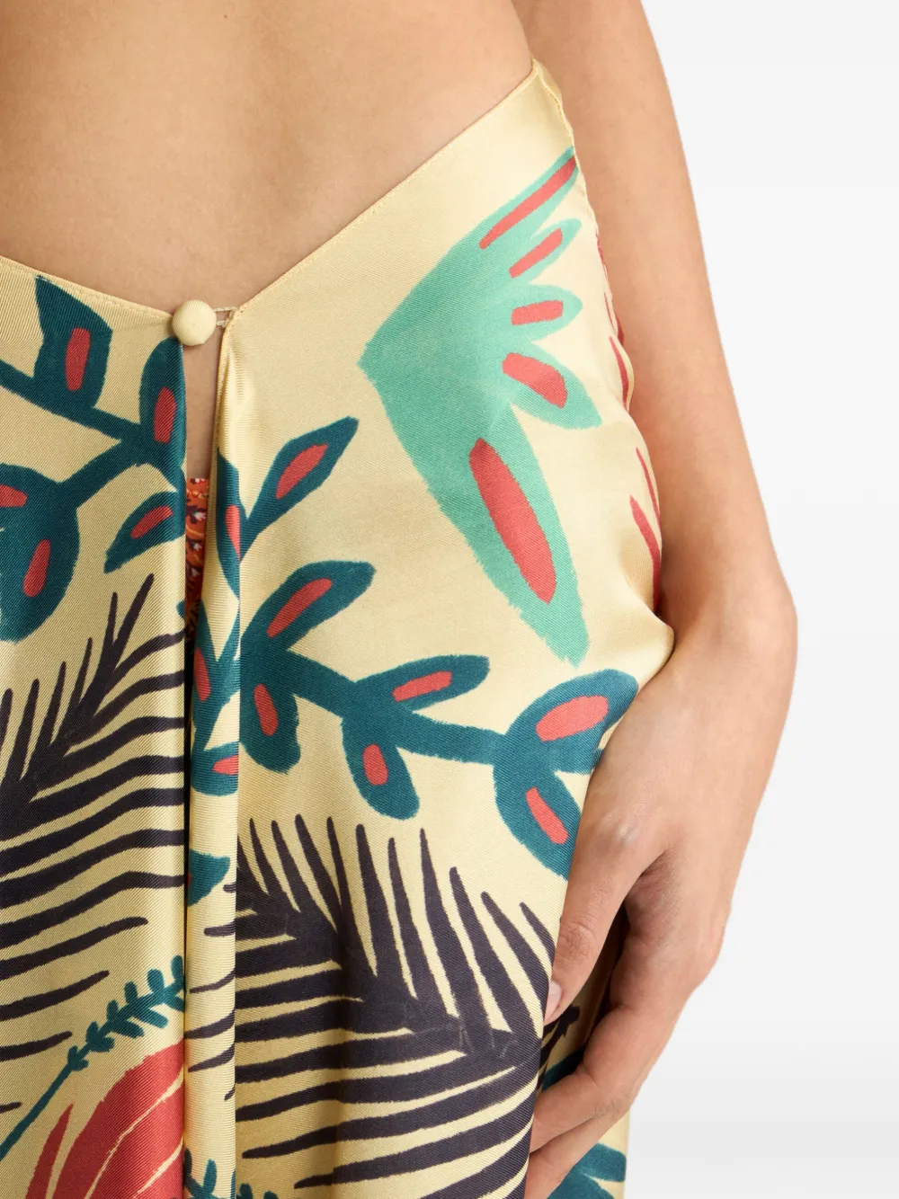 ETRO x Tabby Booth zijden tuniek met franje en print Beige