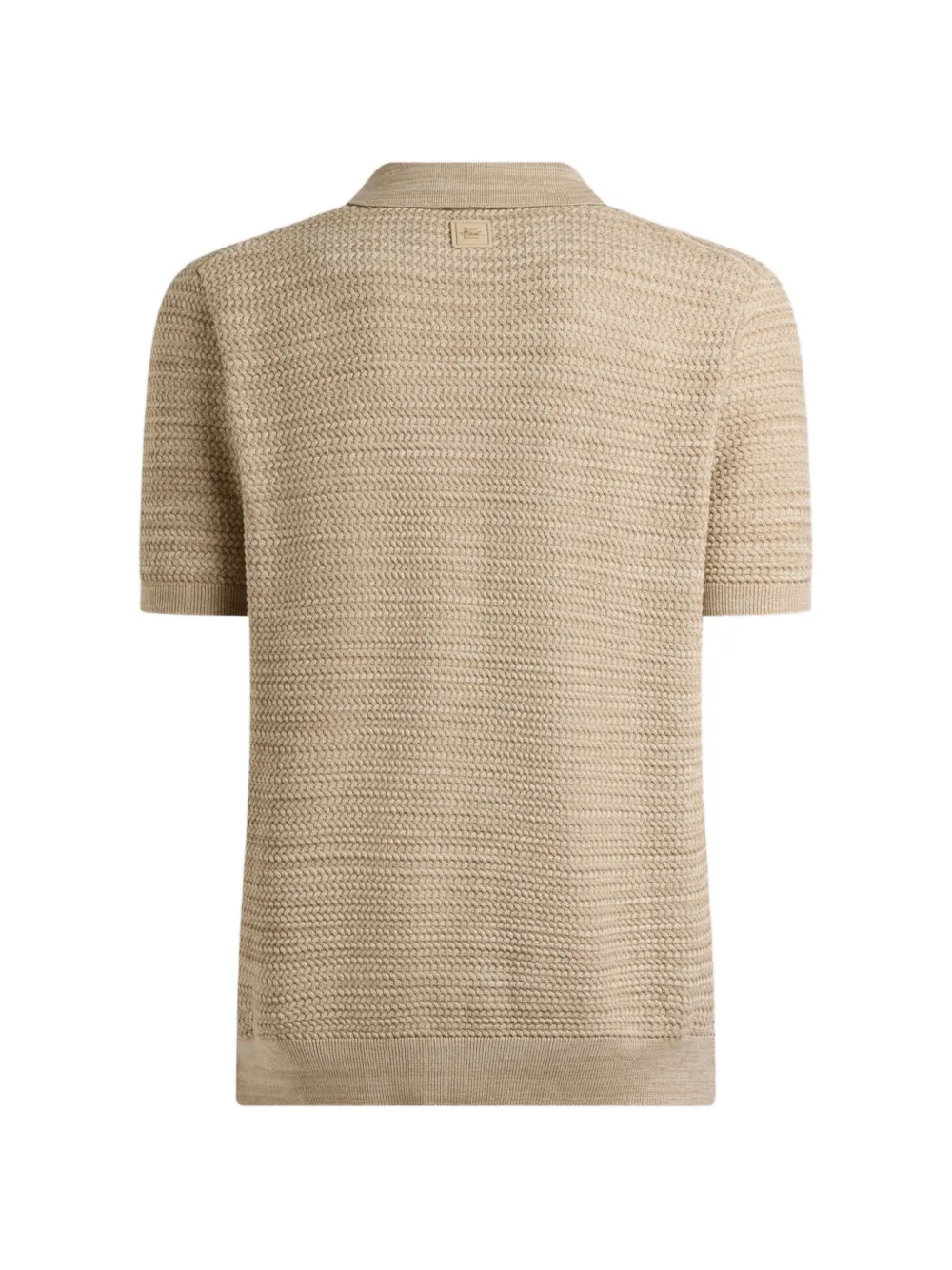 ETRO Gebreid katoenen poloshirt met gevlochten stiksel Beige