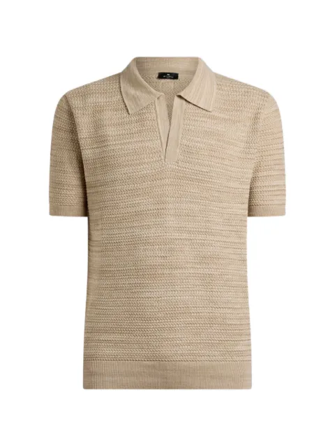 ETRO knit cotton polo shirt with braided stitch