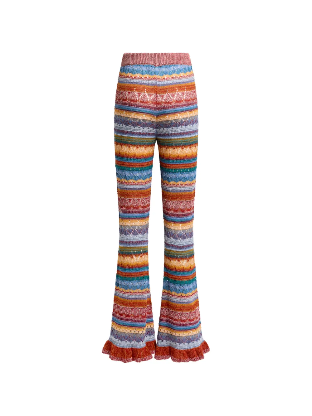 ETRO striped cotton flared trousers - Rot