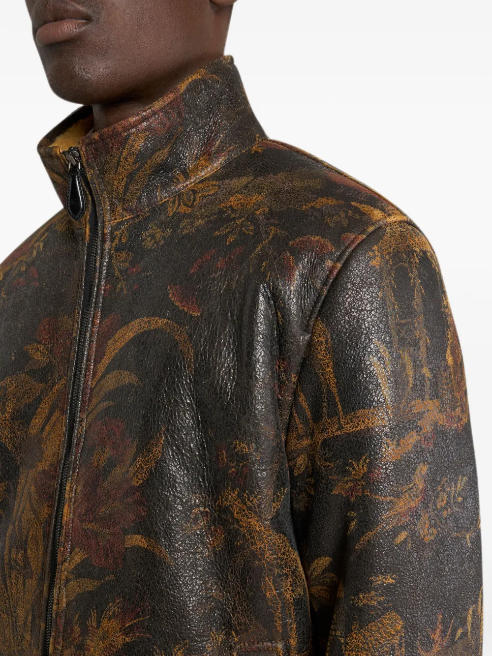 ETRO Jack met lammy voering en dieren-print Bruin