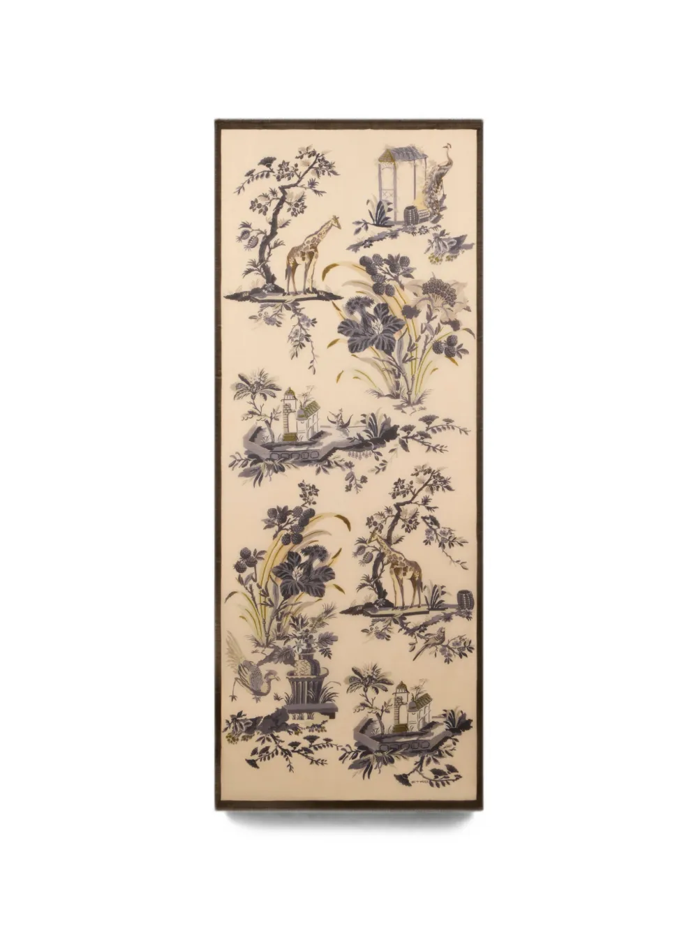 ETRO wool and cashmere scarf with floral motif - Toni neutri
