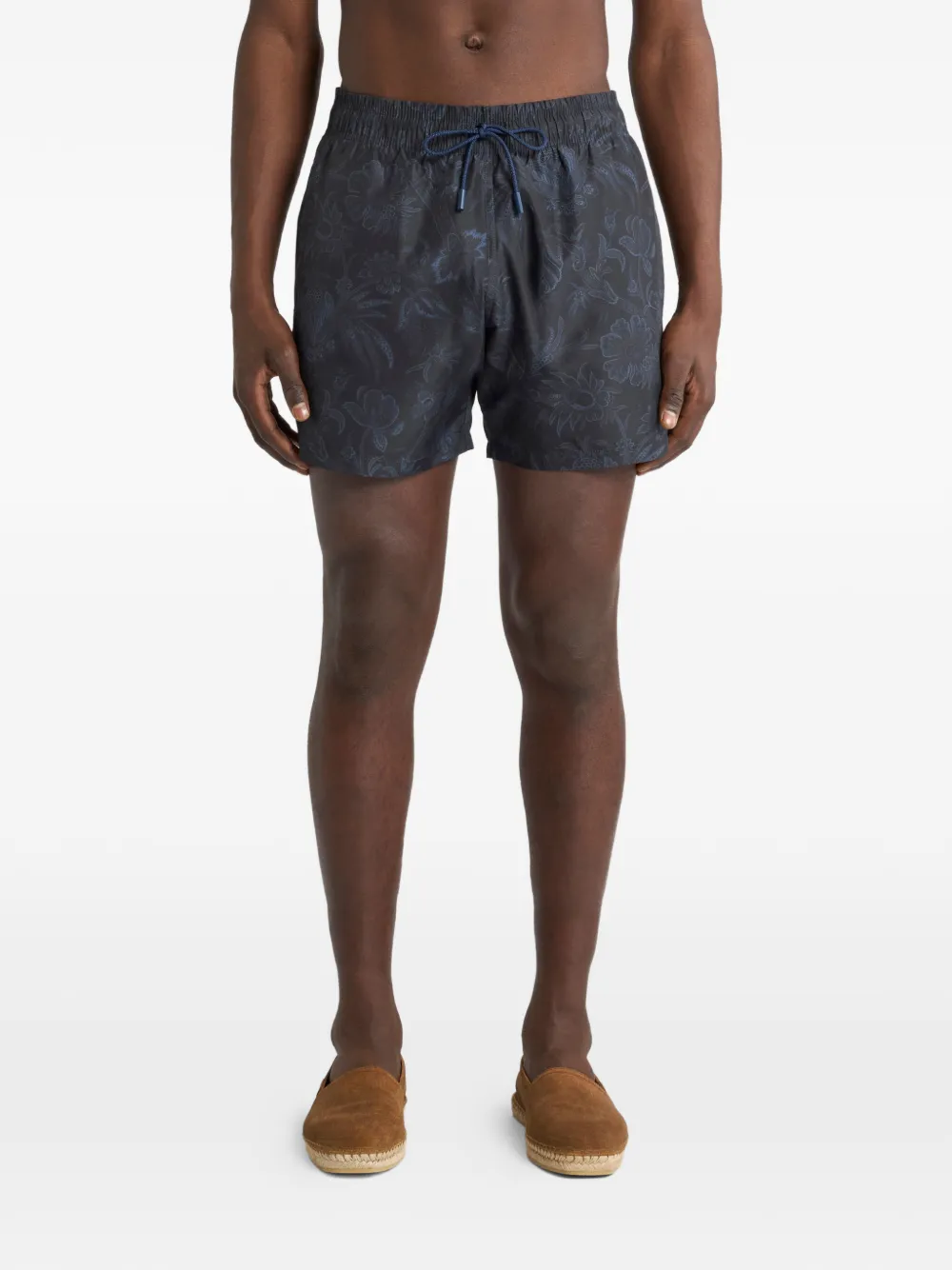 ETRO Zwembroek met bloemenprint Blauw