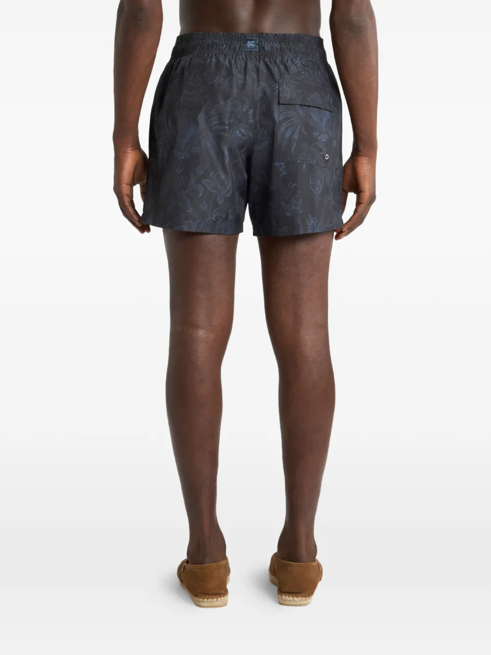 ETRO Zwembroek met bloemenprint Blauw
