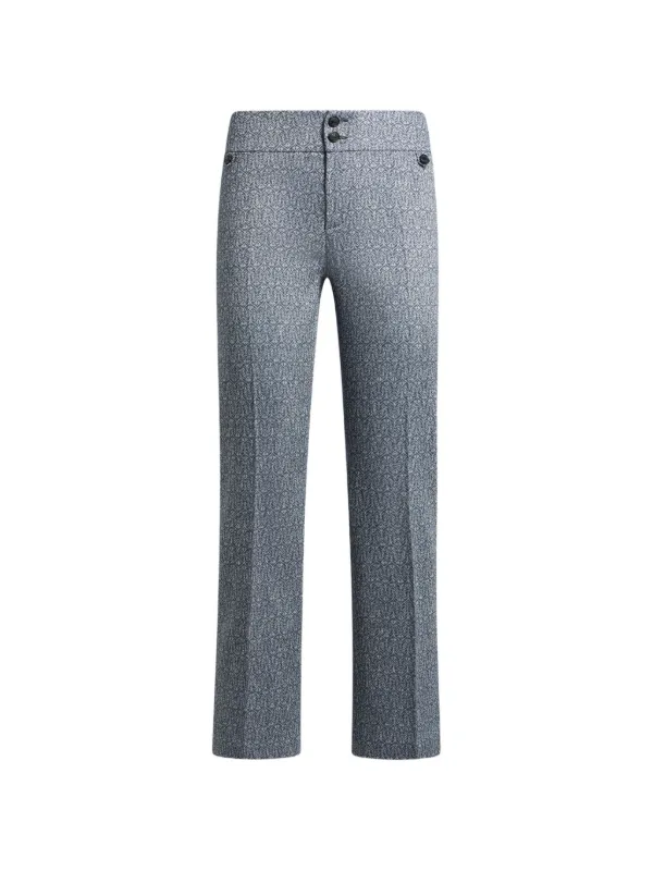 Etro Jacquard Straight-leg Trousers in Blue