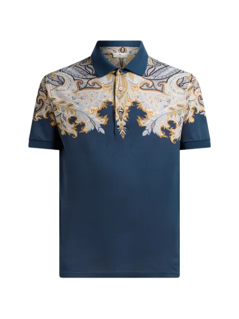 ETRO cotton pique polo shirt with placed print
