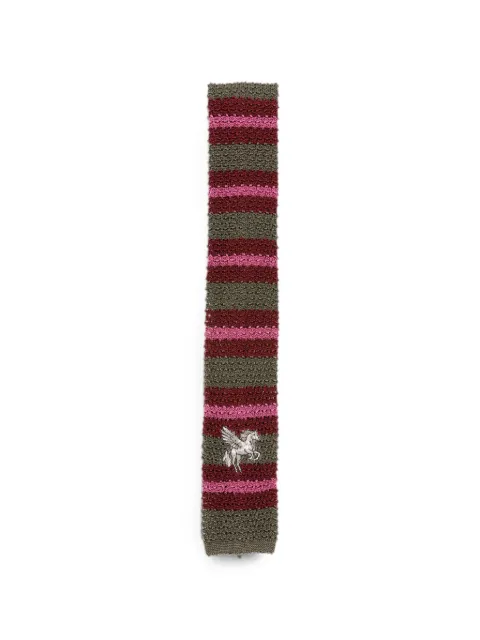 ETRO Pegaso-embroidered striped-pattern tie