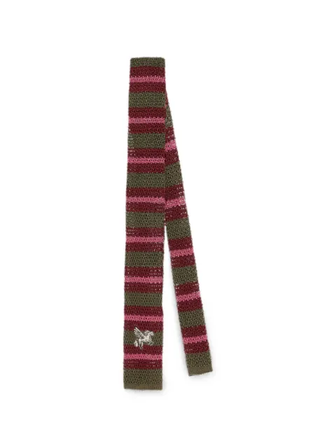ETRO Pegaso-embroidered striped tie
