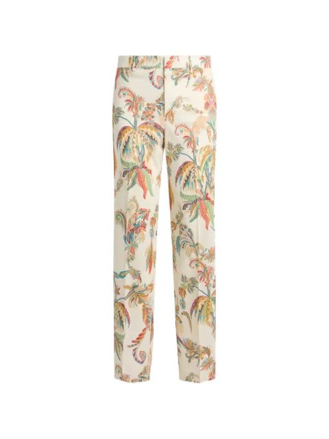ETRO floral-print wool-gabardine trousers