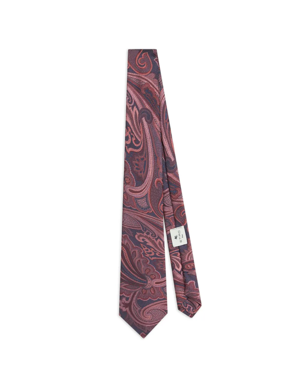 ETRO silk jacquard tie with Paisley motif - Rot