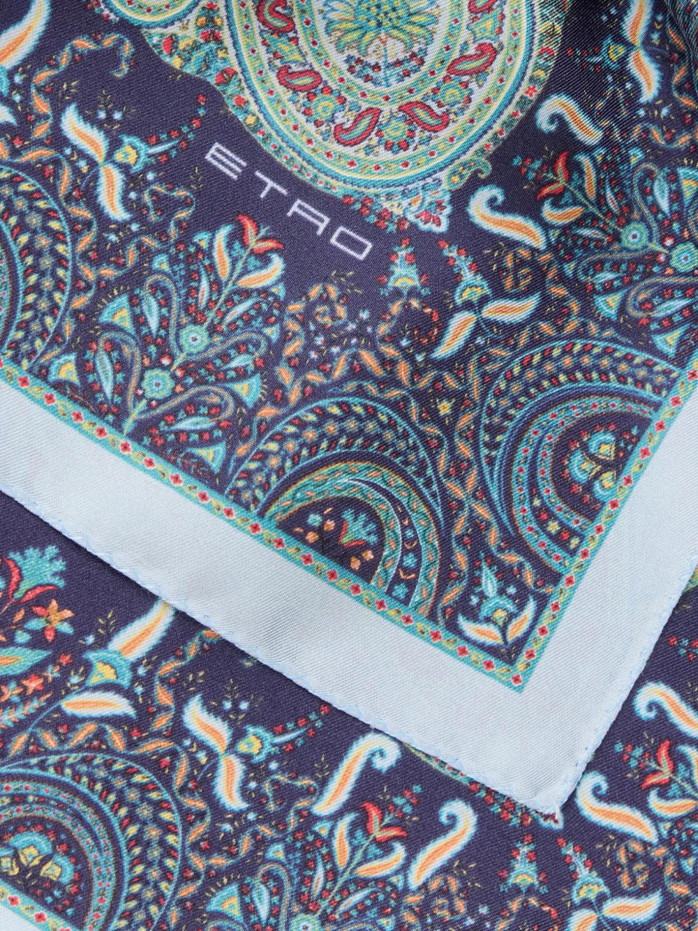 ETRO Zijden pochet met paisley-print Blauw