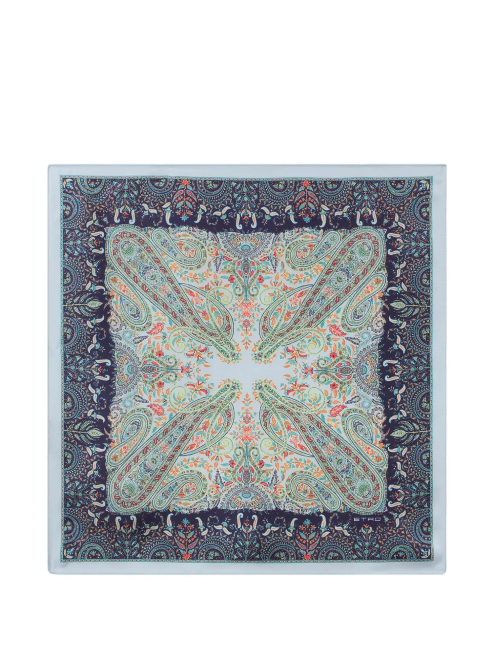ETRO paisley-print silk pocket square scarf - Blau