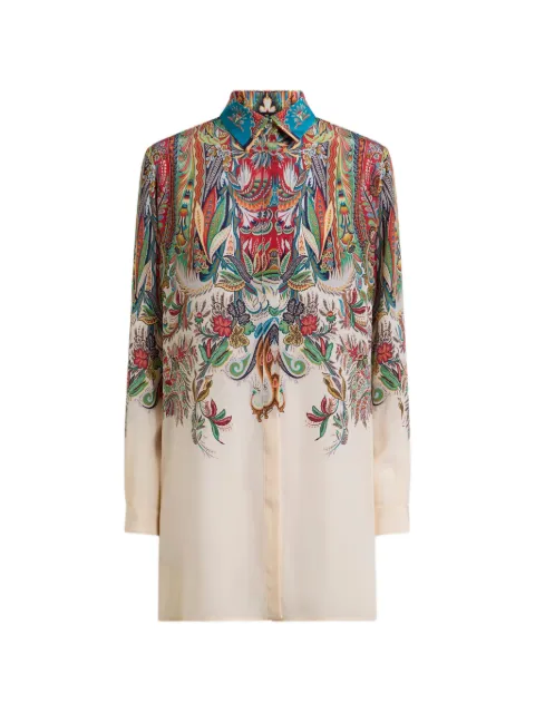 ETRO chemise en soie à imprimé cachemire