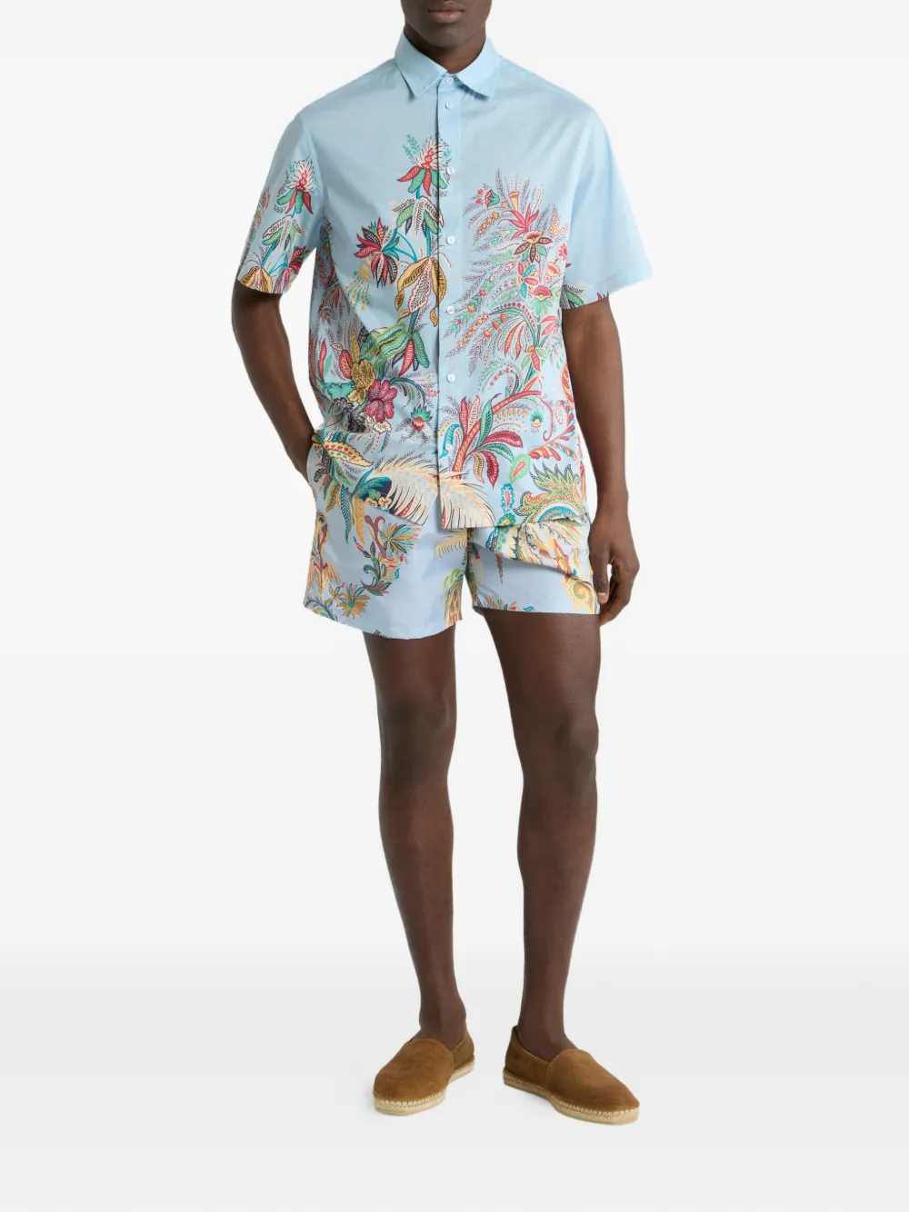 ETRO Overhemd met bloemenprint Blauw