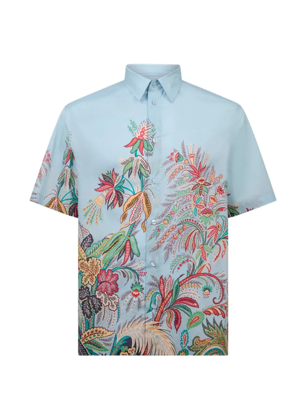 ETRO floral-print short-sleeved shirt - Blue