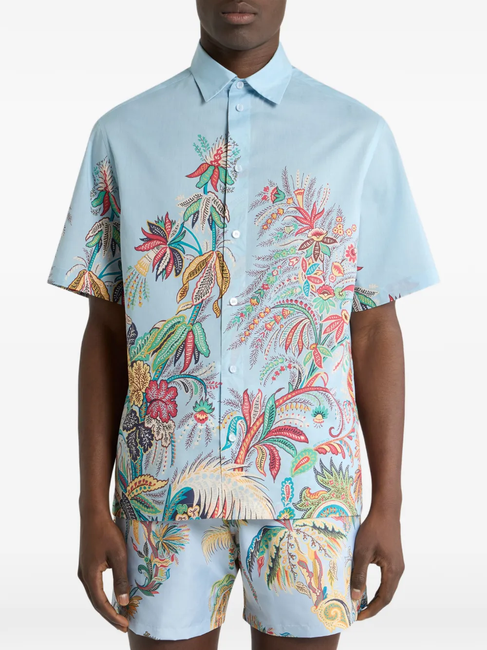 ETRO Overhemd met bloemenprint Blauw